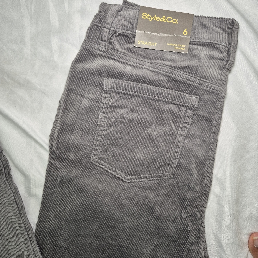 Style & Co Gray Corduroy Pants